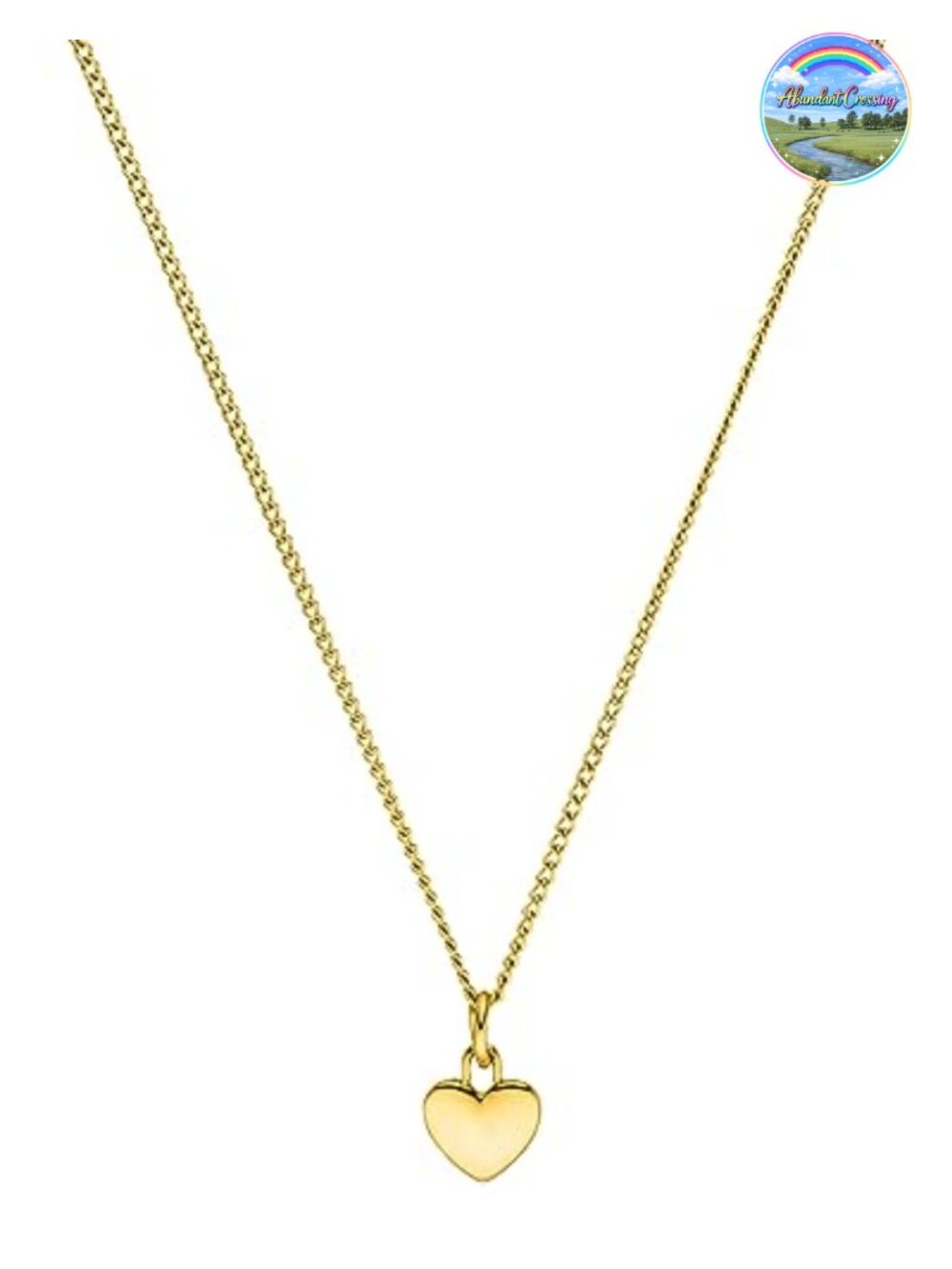 Purelei Heart Charm Necklace - 18K Gold Plated Stainless Steel - Adjustable